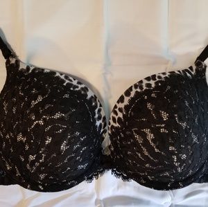 Black & White Leopard Push-up Bra